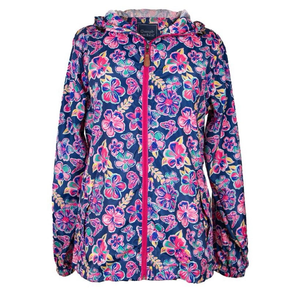 Simply Southern Butterfly Tain Jacket - Blue and Pink Womens Size Small
